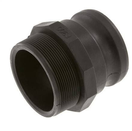 Camlock DN 75 (3'') Polypropylene Coupling R 3'' Male Thread Type F MIL-C-27487
