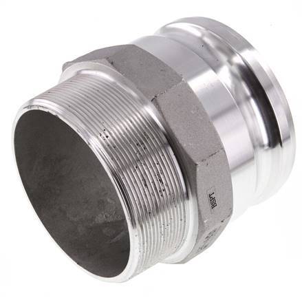 Camlock DN 90 (4'') Aluminium Coupling R 4'' Male Thread Type F MIL-C-27487