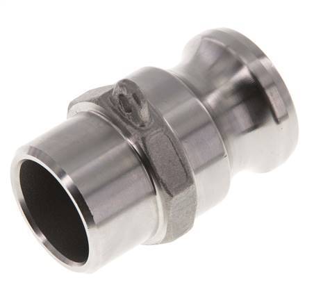 Acoplamiento de acero inoxidable Camlock DN 25 (1'') Extremo para soldar (33,7 mm) Tipo F (AS) MIL-C-27487
