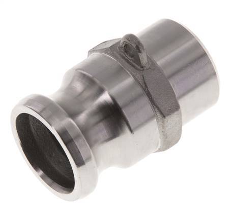 Acoplamiento de acero inoxidable Camlock DN 25 (1'') Extremo para soldar (33,7 mm) Tipo F (AS) MIL-C-27487