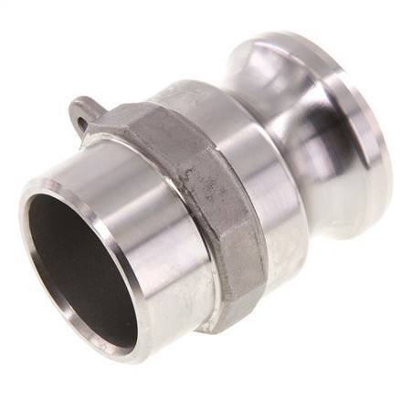 Acoplamiento de acero inoxidable Camlock DN 40 (1 1/2'') Extremo para soldar (48,3 mm) Tipo F (AS) MIL-C-27487