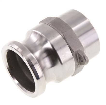 Acoplamiento de acero inoxidable Camlock DN 40 (1 1/2'') Extremo para soldar (48,3 mm) Tipo F (AS) MIL-C-27487