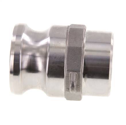 Acoplamiento de acero inoxidable Camlock DN 40 (1 1/2'') Extremo para soldar (48,3 mm) Tipo F (AS) MIL-C-27487