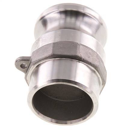 Acoplamiento de acero inoxidable Camlock DN 40 (1 1/2'') Extremo para soldar (48,3 mm) Tipo F (AS) MIL-C-27487