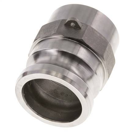 Acoplamiento de acero inoxidable Camlock DN 60 (2 1/2'') Extremo para soldar (76,1 mm) Tipo F (AS) MIL-C-27487