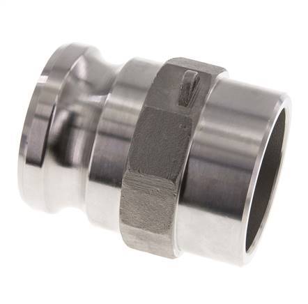 Acoplamiento de acero inoxidable Camlock DN 60 (2 1/2'') Extremo para soldar (76,1 mm) Tipo F (AS) MIL-C-27487