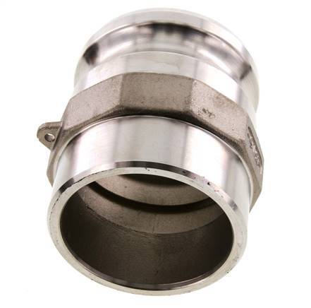 Acoplamiento de acero inoxidable Camlock DN 75 (3'') Extremo para soldar (88,9 mm) Tipo F (AS) MIL-C-27487