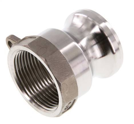 Acoplamiento de acero inoxidable Camlock DN 32 (1 1/4'') Rp 1 1/4'' Rosca Hembra Tipo A MIL-C-27487