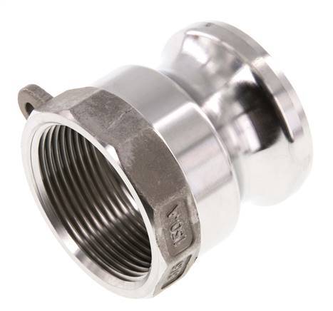 Acoplamiento de acero inoxidable Camlock DN 40 (1 1/2'') Rp 1 1/2'' Rosca Hembra Tipo A MIL-C-27487