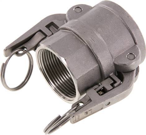 Acoplamiento de seguridad Camlock DN 40 (1 1/2'') de acero inoxidable Rp 1 1/2'' rosca hembra tipo D MIL-C-27487