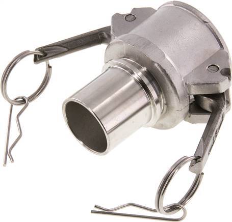 Acoplamiento de acero inoxidable Camlock DN 40 (1 1/2'') Pilar de manguera (38 mm) Tipo C EN 14420-7 (DIN 2828)