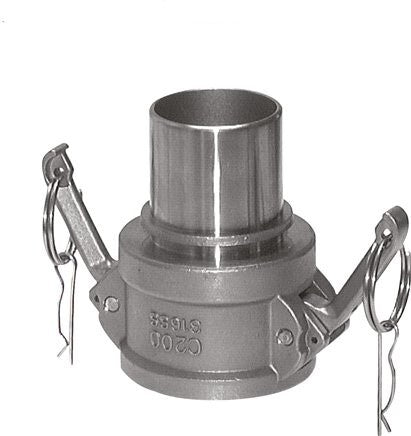 Acoplamiento de acero inoxidable Camlock DN 90 (4'') Pilar de manguera (100 mm) Tipo C EN 14420-7 (DIN 2828)