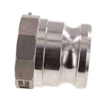 Acoplamiento de acero inoxidable Camlock DN 60 (2 1/2'') G 2 1/2'' Rosca hembra Tipo A EN 14420-7 (DIN 2828)