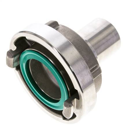 acoplamiento Storz de acero inoxidable 52-C (66 mm) Pilar de manguera de 38 mm giratorio para conexión de abrazadera de seguridad