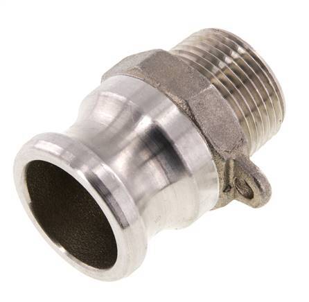Acoplamiento de acero inoxidable Camlock DN 20 (3/4'') Rosca NPT macho de 3/4'' Tipo F MIL-C-27487