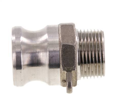 Acoplamiento de acero inoxidable Camlock DN 20 (3/4'') Rosca NPT macho de 3/4'' Tipo F MIL-C-27487