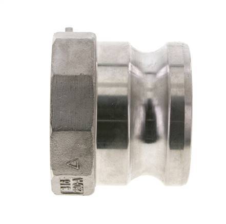 Acoplamiento de acero inoxidable Camlock DN 60 (2 1/2'') Rosca NPT hembra de 2 1/2'' Tipo A MIL-C-27487