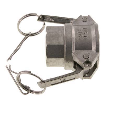 Acoplamiento de acero inoxidable Camlock DN 32 (1 1/4'') 1 1/4'' Hembra NPT Tipo D MIL-C-27487