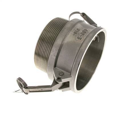 Acoplamiento de acero inoxidable Camlock DN 90 (4'') Rosca NPT macho de 4'' Tipo B MIL-C-27487