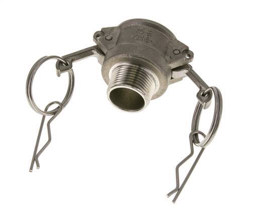 Acoplamiento de acero inoxidable Camlock DN 20 (3/4'') Rosca NPT macho de 3/4'' Tipo B MIL-C-27487