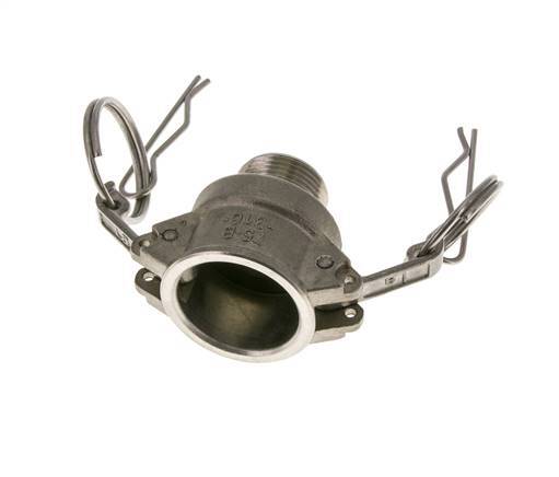 Acoplamiento de acero inoxidable Camlock DN 20 (3/4'') Rosca NPT macho de 3/4'' Tipo B MIL-C-27487