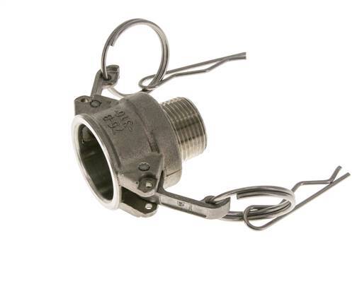 Acoplamiento de acero inoxidable Camlock DN 20 (3/4'') Rosca NPT macho de 3/4'' Tipo B MIL-C-27487