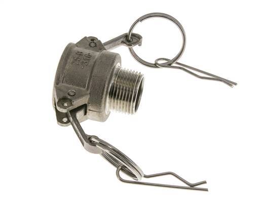 Acoplamiento de acero inoxidable Camlock DN 20 (3/4'') Rosca NPT macho de 3/4'' Tipo B MIL-C-27487