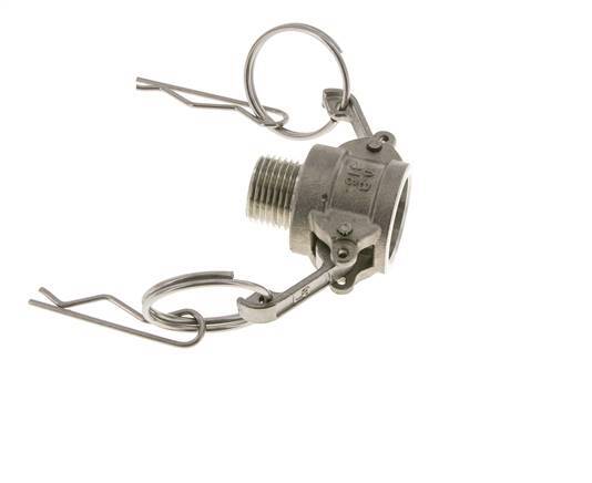 Camlock DN 15 (1/2'') Stainless Steel Coupling 2 1/2'' Male NPT Thread Type B MIL-C-27487
