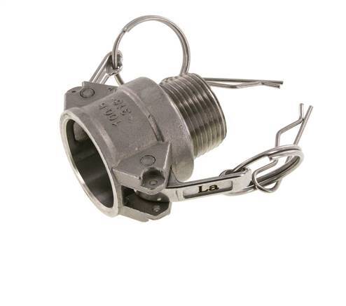 Acoplamiento de acero inoxidable Camlock DN 25 (1'') Rosca NPT macho de 1'' Tipo B MIL-C-27487