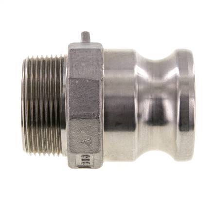 Acoplamiento de acero inoxidable Camlock DN 40 (1 1/2'') Rosca NPT macho de 1 1/2'' Tipo F MIL-C-27487