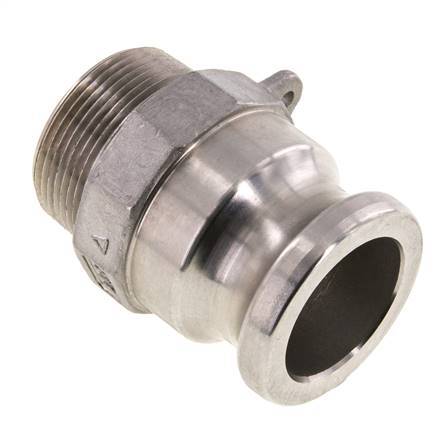 Acoplamiento de acero inoxidable Camlock DN 40 (1 1/2'') Rosca NPT macho de 1 1/2'' Tipo F MIL-C-27487