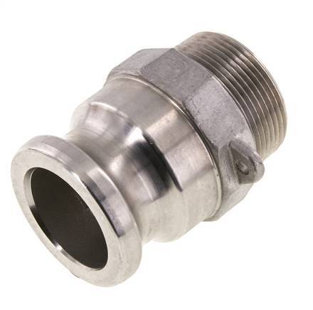Acoplamiento de acero inoxidable Camlock DN 40 (1 1/2'') Rosca NPT macho de 1 1/2'' Tipo F MIL-C-27487