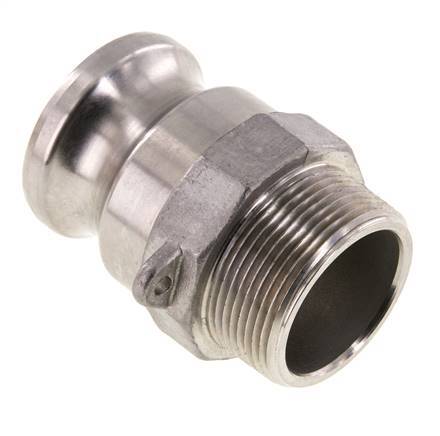 Acoplamiento de acero inoxidable Camlock DN 40 (1 1/2'') Rosca NPT macho de 1 1/2'' Tipo F MIL-C-27487
