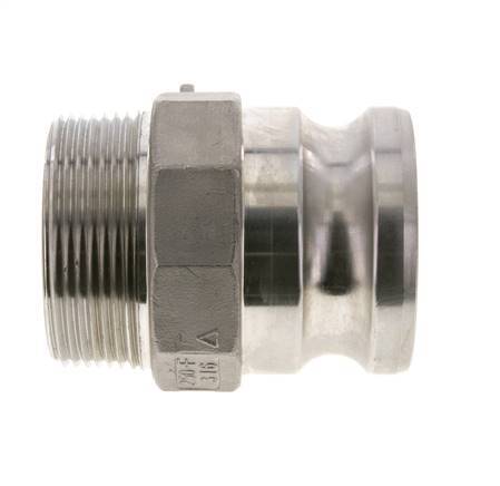Acoplamiento de acero inoxidable Camlock DN 60 (2 1/2'') Rosca NPT macho de 2 1/2'' Tipo F MIL-C-27487