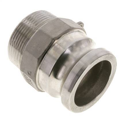 Acoplamiento de acero inoxidable Camlock DN 60 (2 1/2'') Rosca NPT macho de 2 1/2'' Tipo F MIL-C-27487