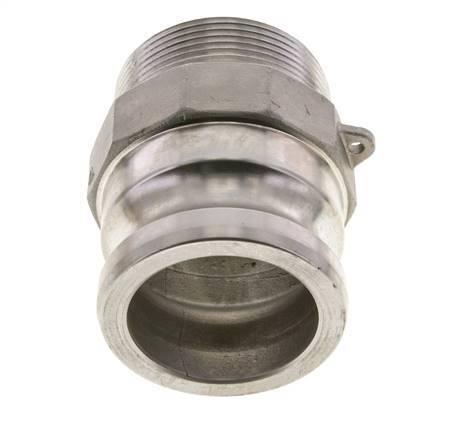Acoplamiento de acero inoxidable Camlock DN 60 (2 1/2'') Rosca NPT macho de 2 1/2'' Tipo F MIL-C-27487