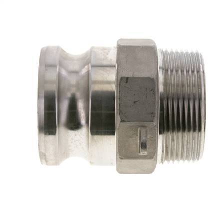 Acoplamiento de acero inoxidable Camlock DN 60 (2 1/2'') Rosca NPT macho de 2 1/2'' Tipo F MIL-C-27487