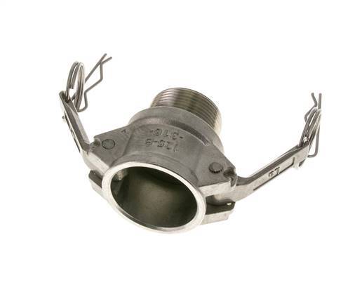 Acoplamiento de acero inoxidable Camlock DN 32 (1 1/4'') Rosca NPT macho de 1 1/4'' Tipo B MIL-C-27487