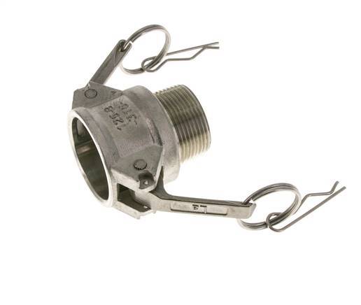Acoplamiento de acero inoxidable Camlock DN 32 (1 1/4'') Rosca NPT macho de 1 1/4'' Tipo B MIL-C-27487