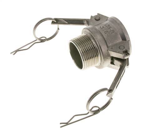 Acoplamiento de acero inoxidable Camlock DN 32 (1 1/4'') Rosca NPT macho de 1 1/4'' Tipo B MIL-C-27487