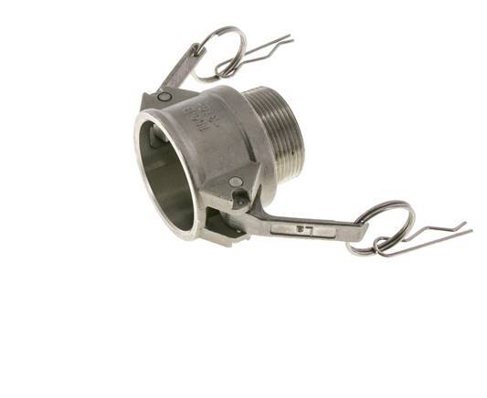 Camlock DN 40 (1 1/2'') Stainless Steel Coupling 1 1/2'' Male NPT Thread Type B MIL-C-27487