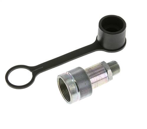 Enchufe hidráulico de acero con rosca NPT macho de 3/8 pulgadas Tapa de polvo