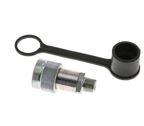 Enchufe hidráulico de acero con rosca NPT macho de 3/8 pulgadas Tapa de polvo