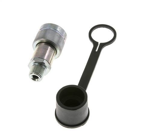 Enchufe hidráulico de acero con rosca NPT macho de 3/8 pulgadas Tapa de polvo