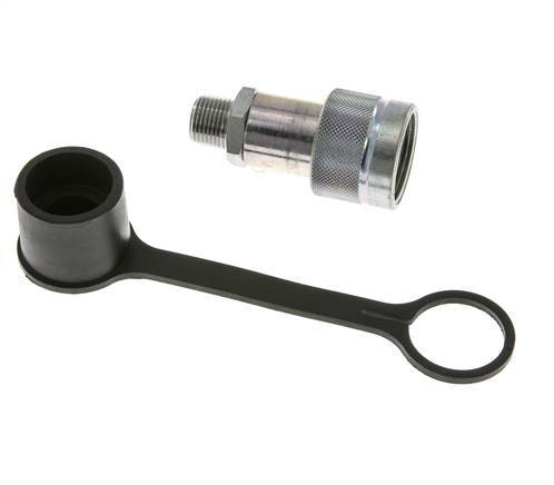 Enchufe hidráulico de acero con rosca NPT macho de 3/8 pulgadas Tapa de polvo