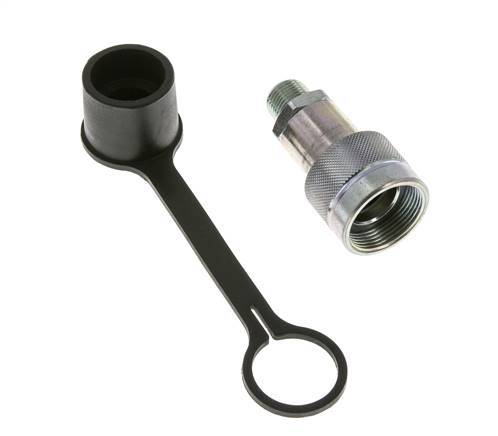 Enchufe hidráulico de acero con rosca NPT macho de 3/8 pulgadas Tapa de polvo