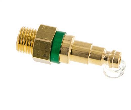 Brass DN 5 Green Air Coupling Plug G 1/4 inch Male Double Shut-Off