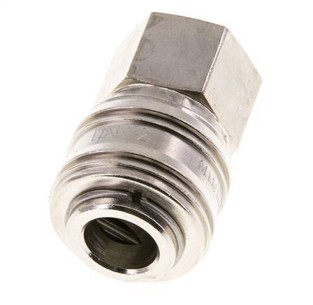 Nickel-plated Brass DN 7.2 (Euro) Air Coupling Socket G 3/8 inch Female FKM