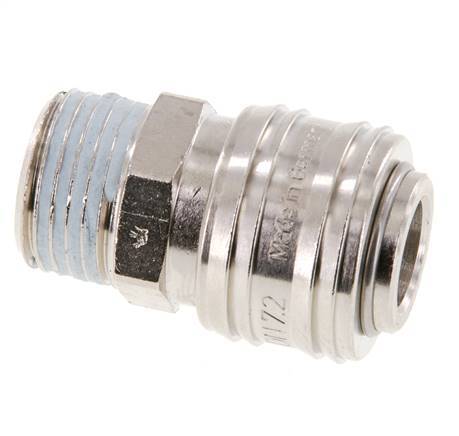 Nickel-plated Brass DN 7.2 (Euro) Air Coupling Socket G 1/2 inch Male FKM