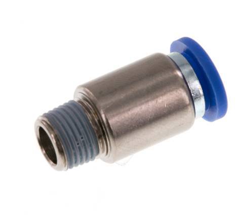 Racor rápido de 8mm x R1/8'' con rosca macho latón/PA 66 NBR hexágono interior [5 piezas]